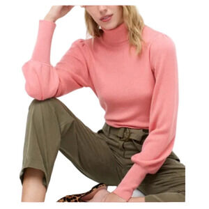 J. Crew Pink Turtleneck Sweater Merino Wool​